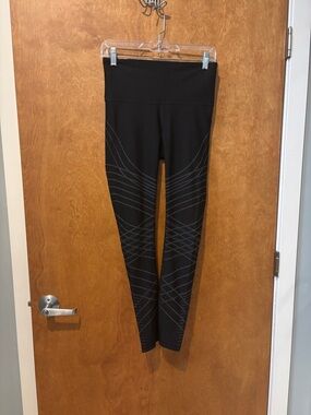 Lululemon Size 8 Black High-Waist Seam-Detail Leggings